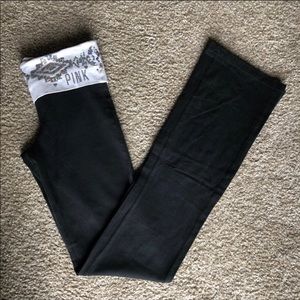 Victoria’s Secret Pink Foldover Sequin Yoga Pants